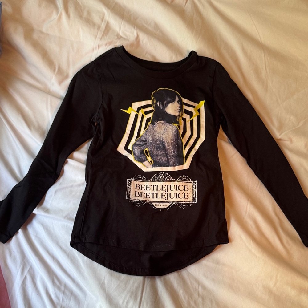 Beetlejuice Black Kids Long Sleeve Shirt